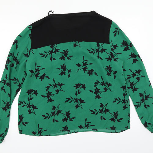 Bonmarché Womens Green Floral  Basic Blouse Size 14