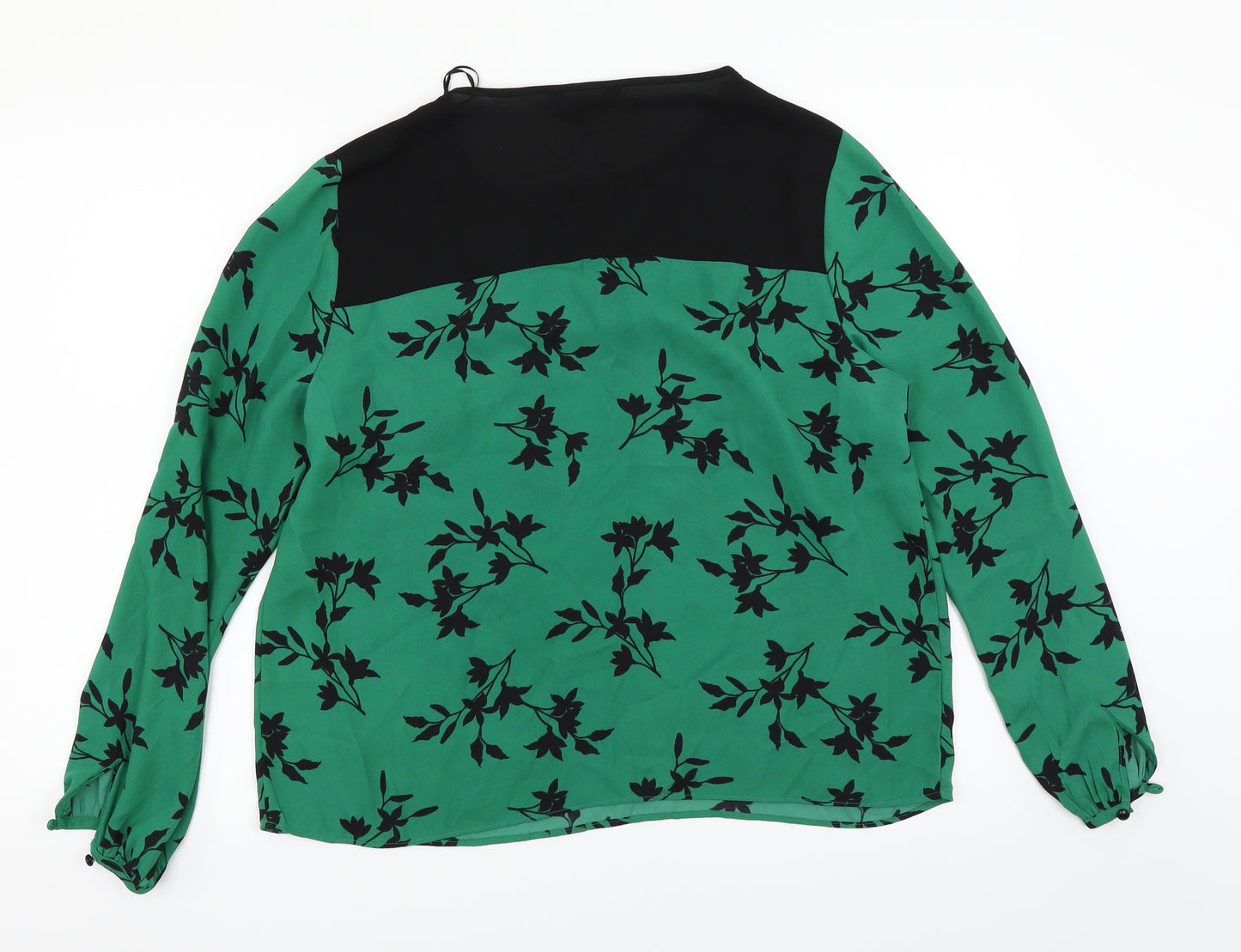 Bonmarché Womens Green Floral  Basic Blouse Size 14