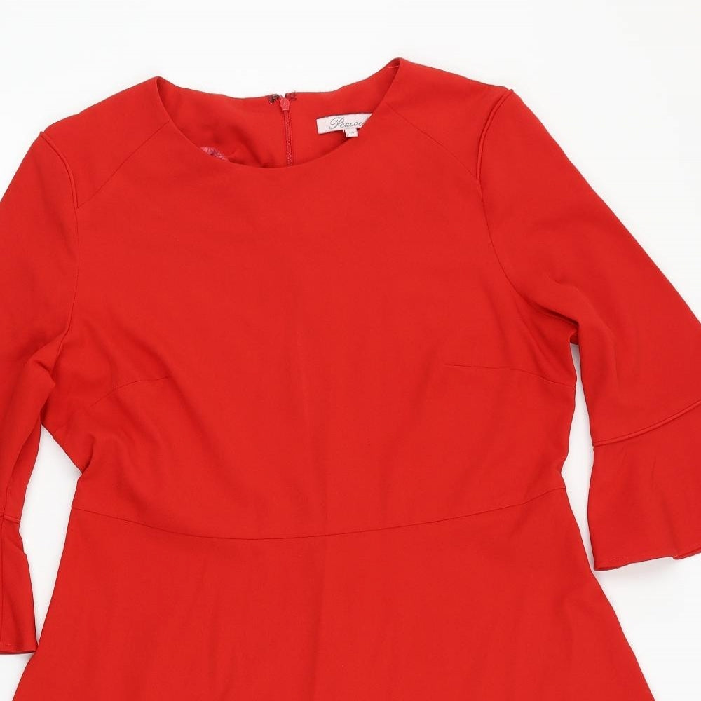 Peacocks Womens Red   A-Line  Size 14