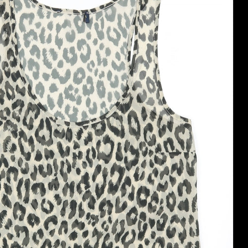 Preworn Womens Pink Animal Print  Basic Tank Size 10