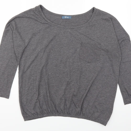 Evie Womens Grey   Basic T-Shirt Size 14