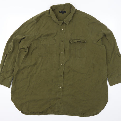 New Look Womens Green   Basic Button-Up Size 22
