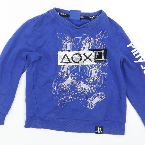 NEXT Boys Blue   Pullover Sweatshirt Size 4 Years  - Play Station