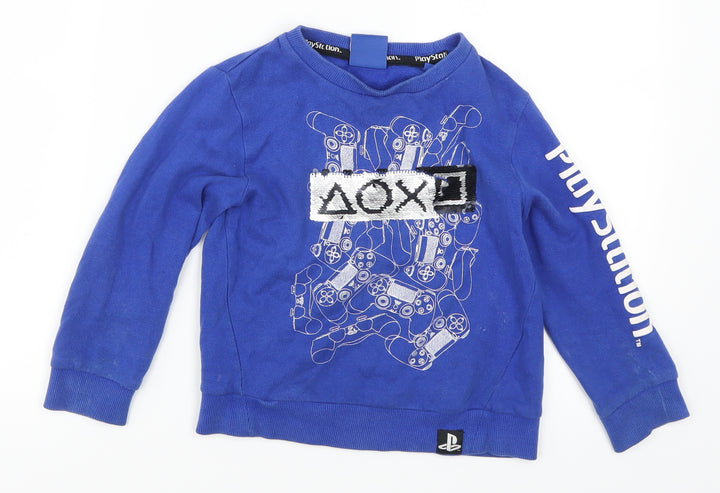 NEXT Boys Blue   Pullover Sweatshirt Size 4 Years  - Play Station