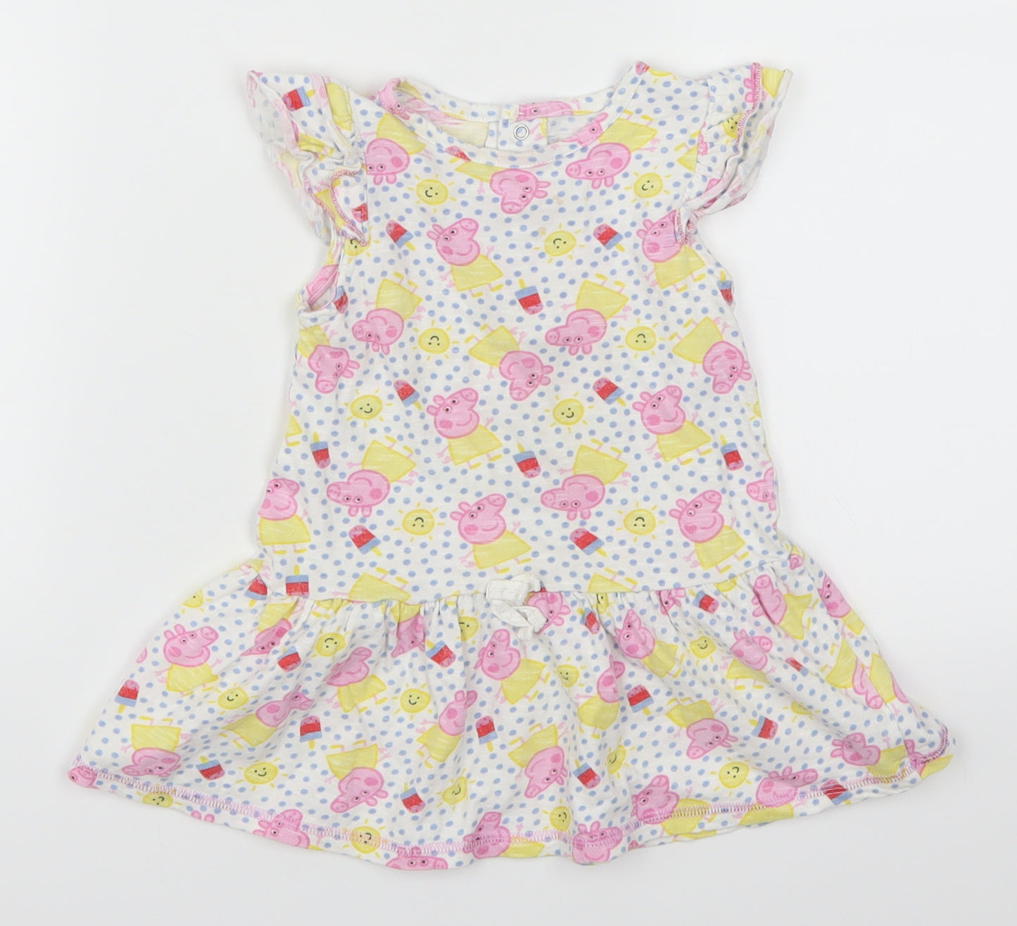 Mothercare Girls Multicoloured Polka Dot  Skater Dress  Size 12-18 Months  - Peppa Pig