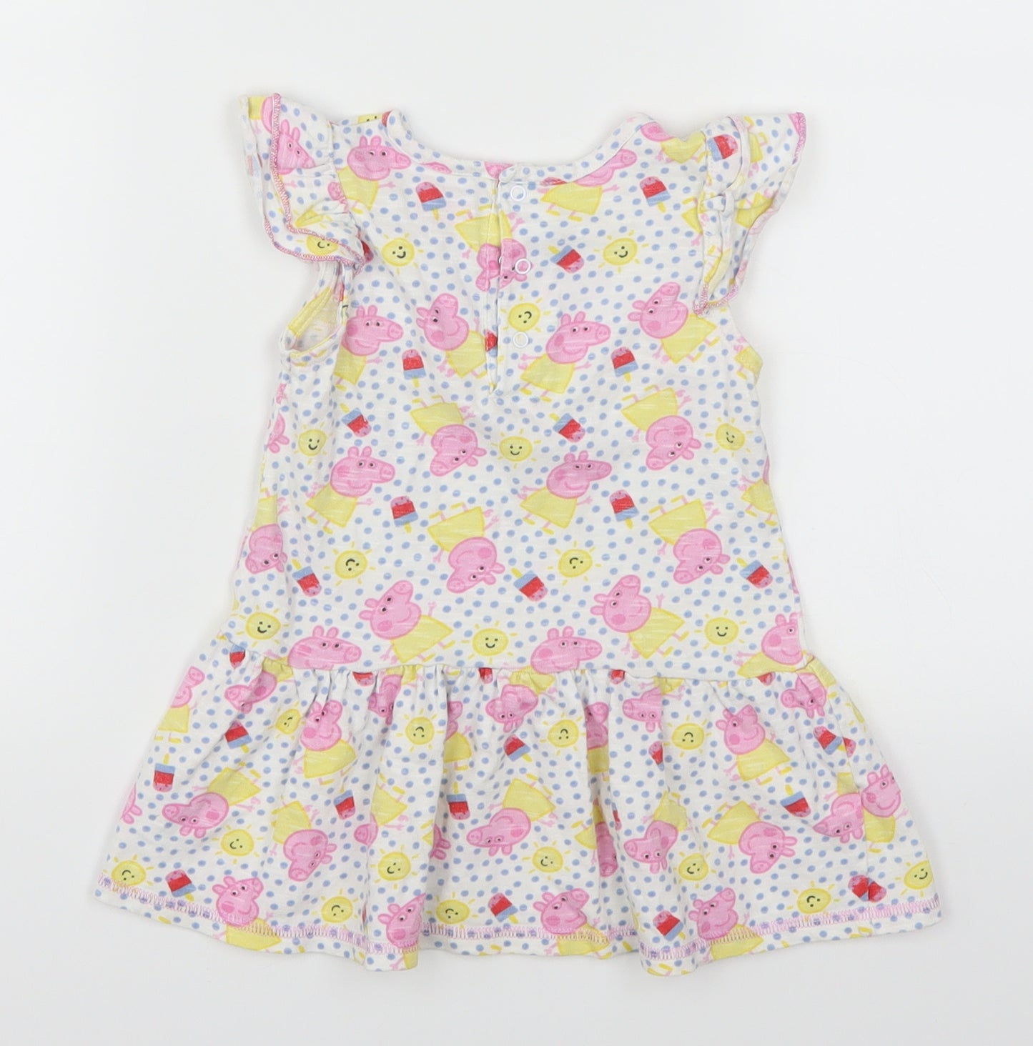 Mothercare Girls Multicoloured Polka Dot  Skater Dress  Size 12-18 Months  - Peppa Pig