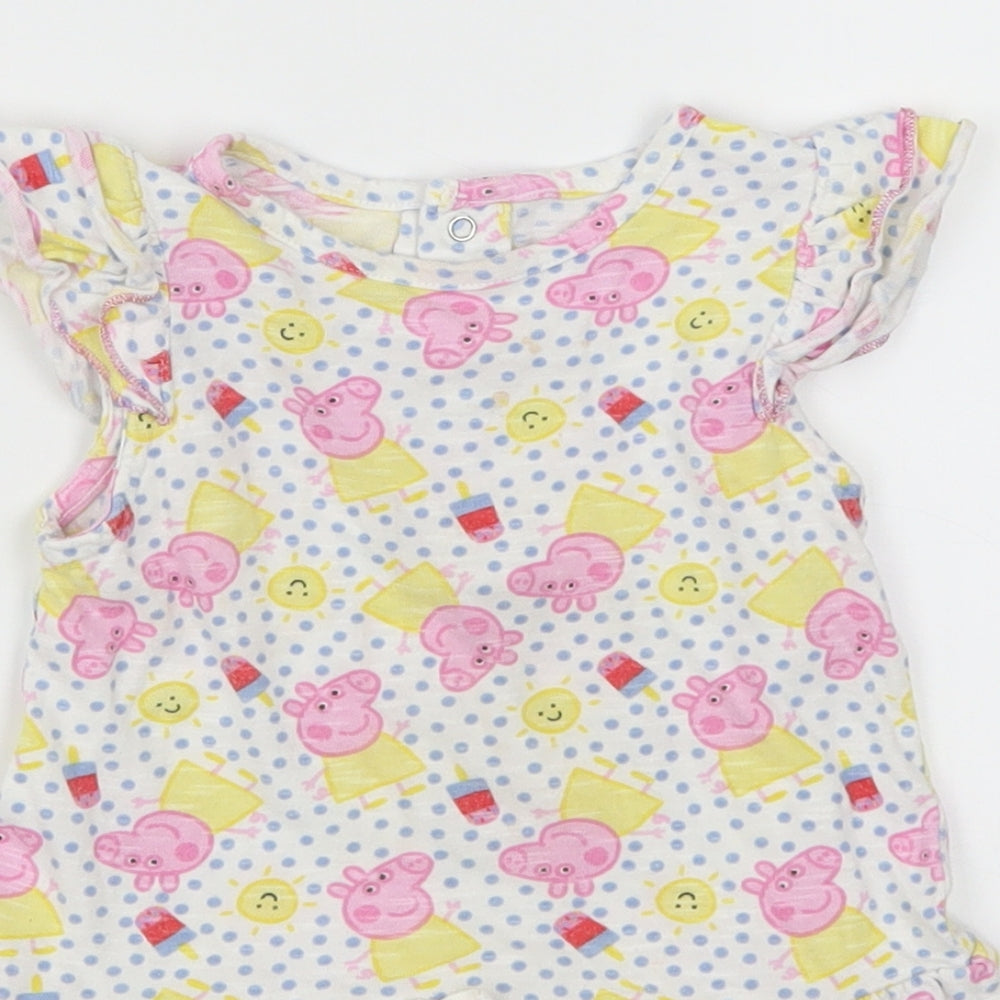 Mothercare Girls Multicoloured Polka Dot  Skater Dress  Size 12-18 Months  - Peppa Pig