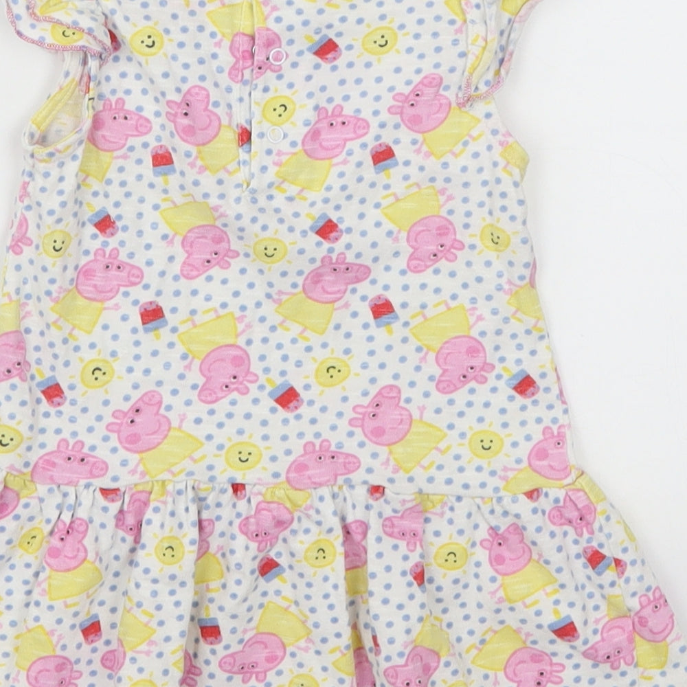 Mothercare Girls Multicoloured Polka Dot  Skater Dress  Size 12-18 Months  - Peppa Pig