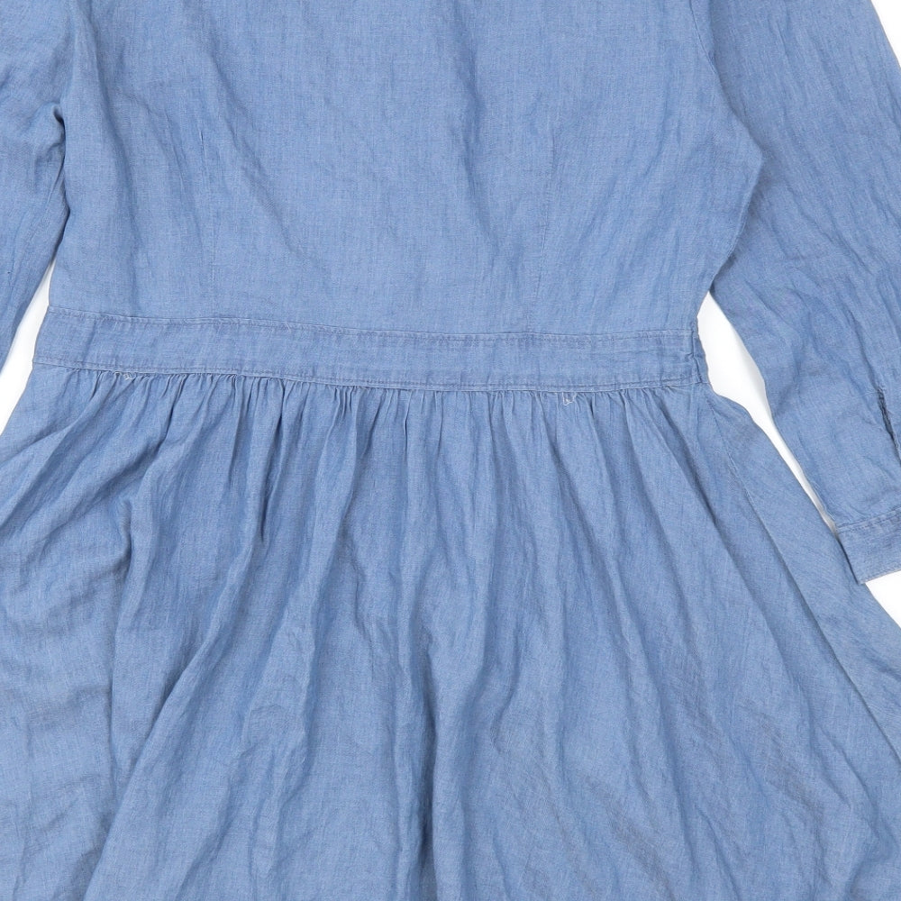 H&M Womens Blue   Skater Dress  Size 16