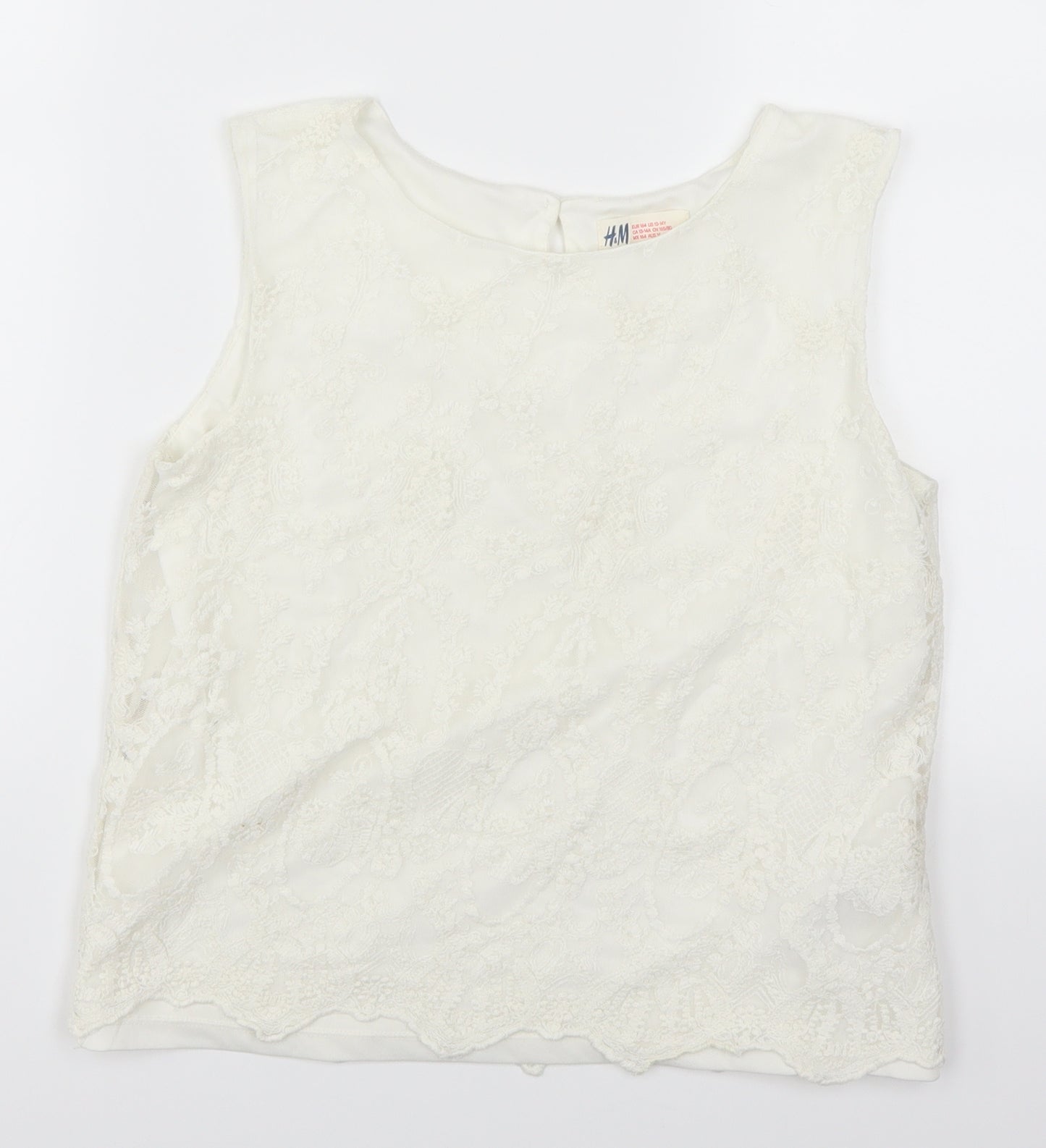 H&M Girls White  Lace Basic Tank Size 14 Years