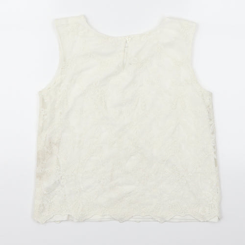H&M Girls White  Lace Basic Tank Size 14 Years