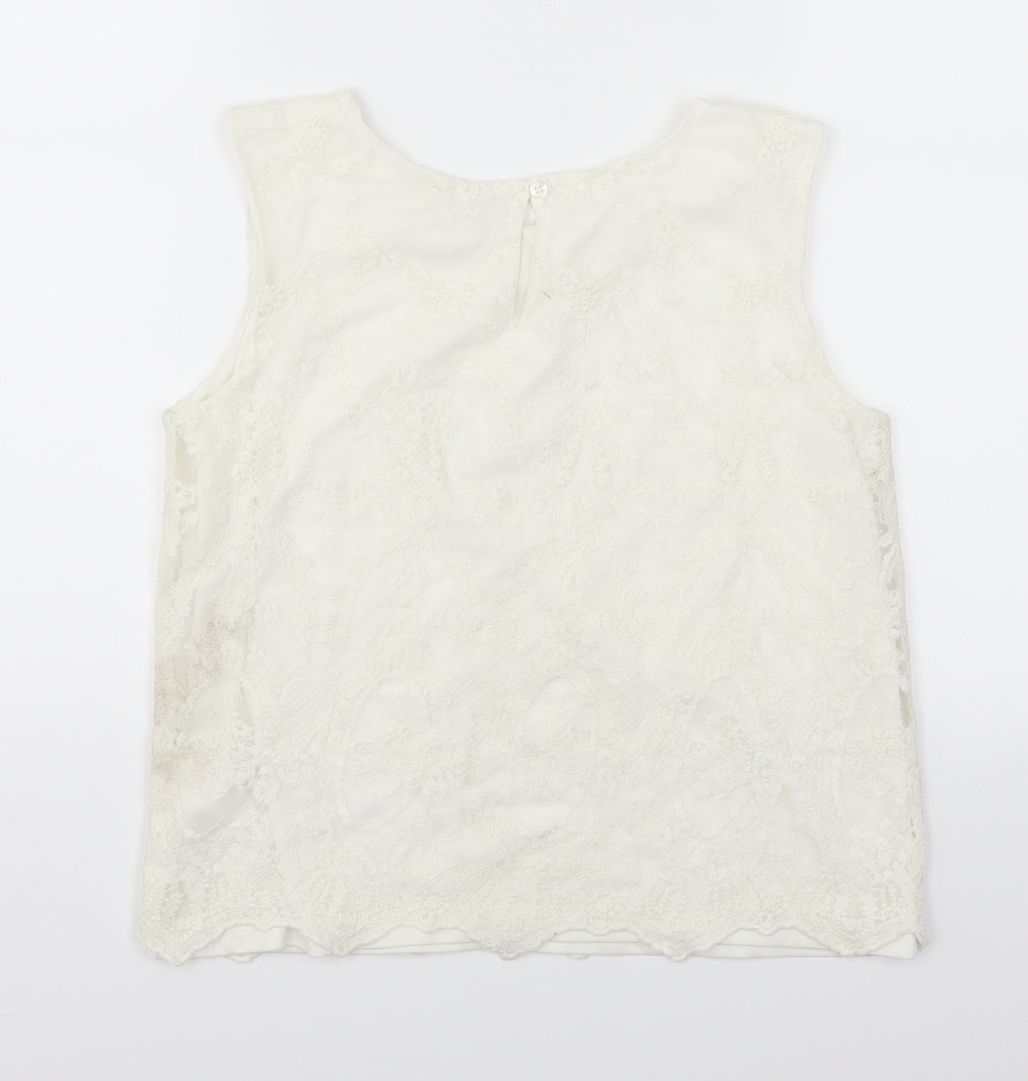 H&M Girls White  Lace Basic Tank Size 14 Years