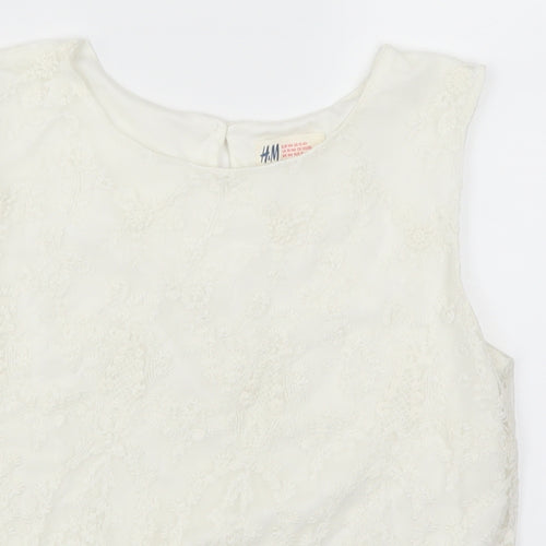 H&M Girls White  Lace Basic Tank Size 14 Years