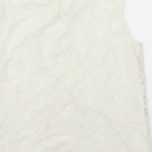 H&M Girls White  Lace Basic Tank Size 14 Years