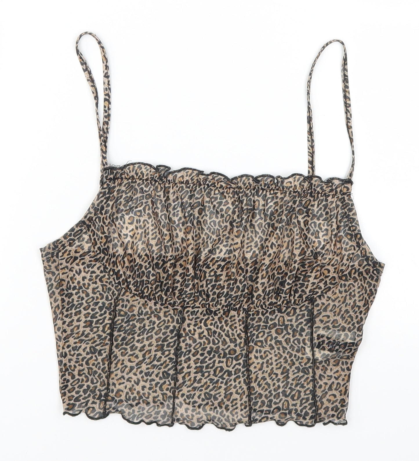 SheIn Womens Brown Animal Print  Cropped Tank Size S