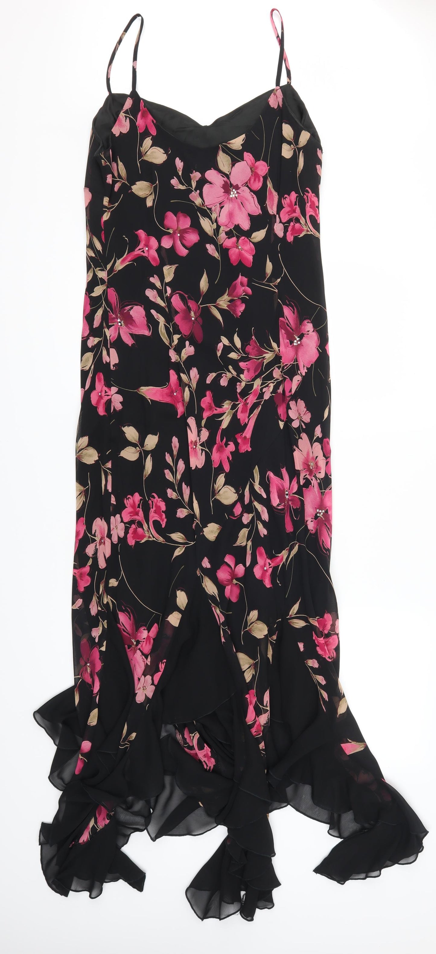 Milano Womens Pink Floral  Maxi  Size 18