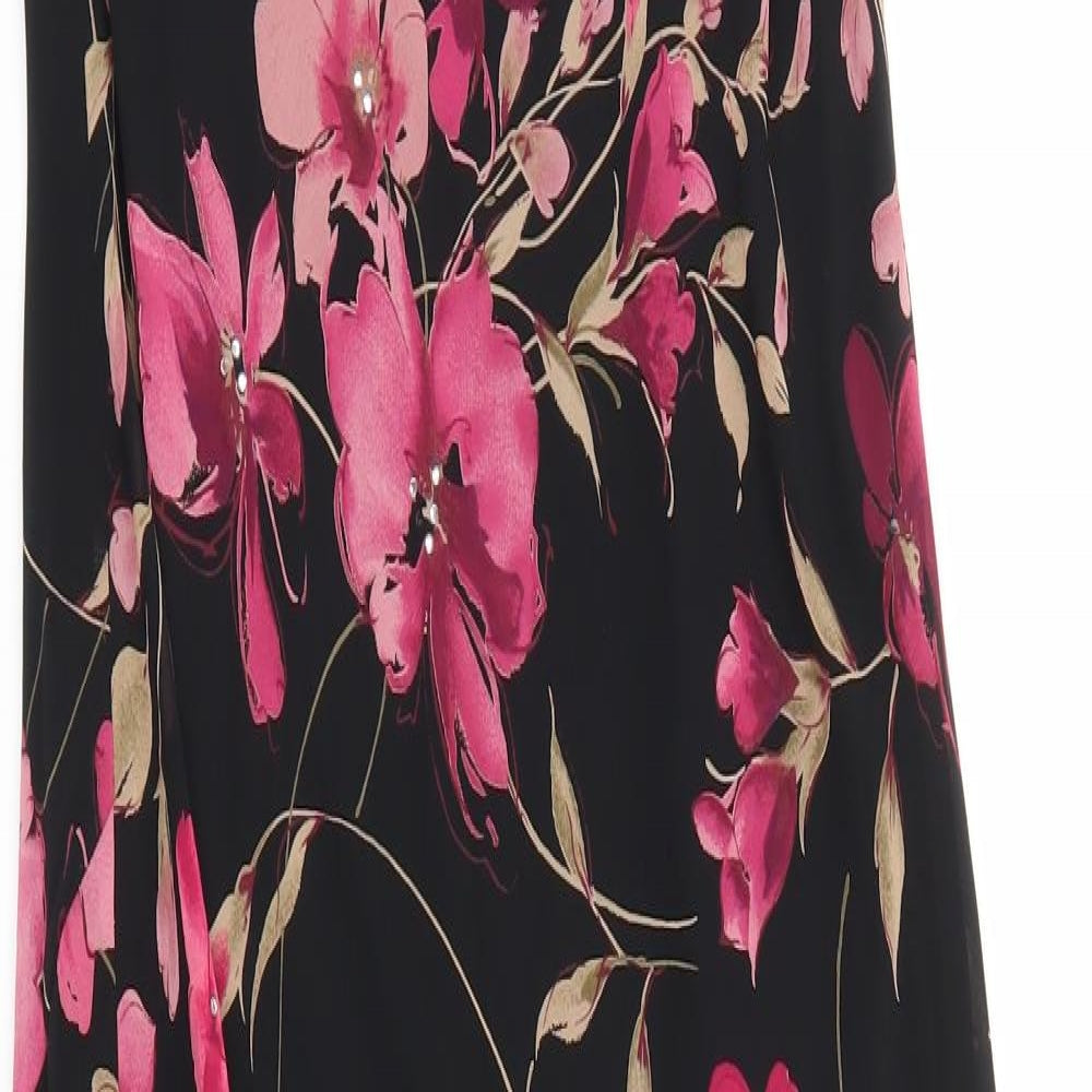 Milano Womens Pink Floral  Maxi  Size 18
