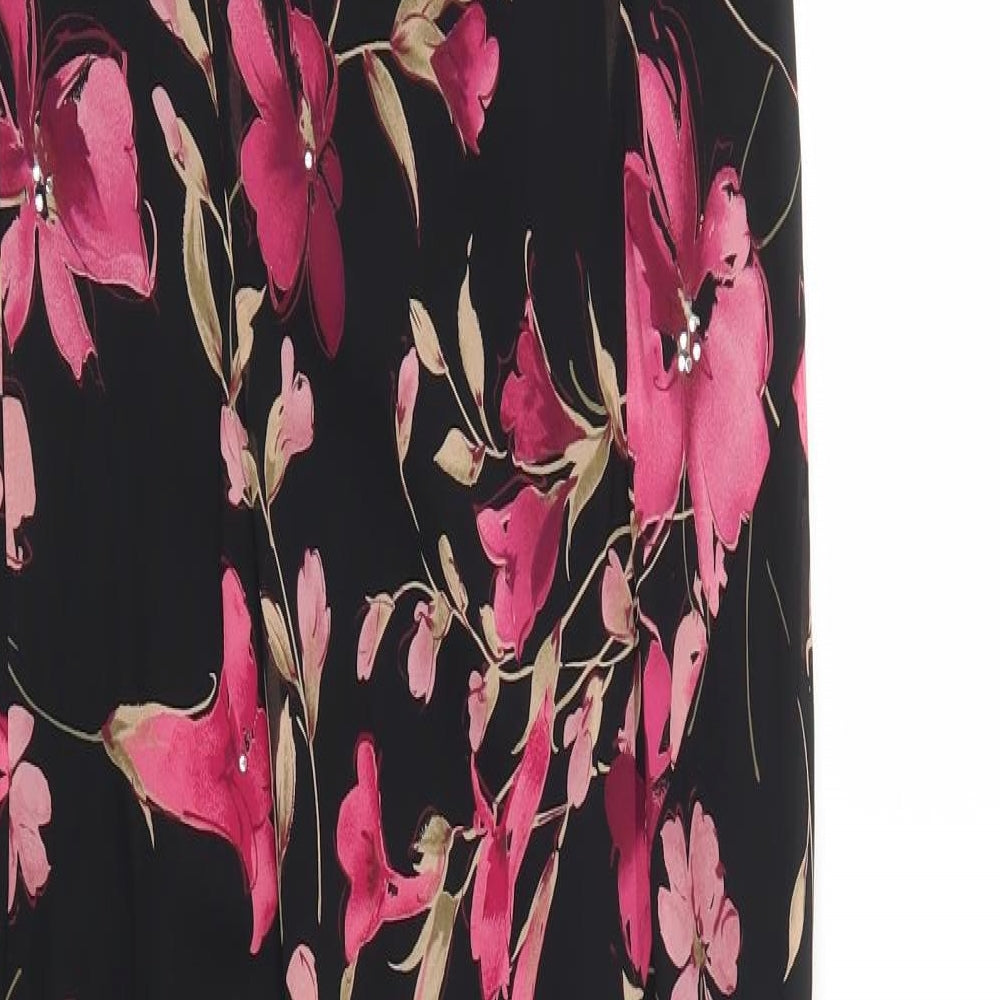 Milano Womens Pink Floral  Maxi  Size 18