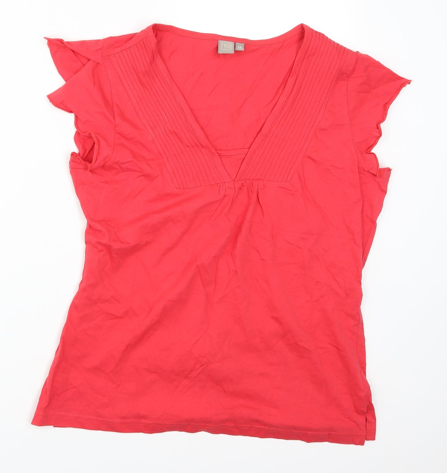 TU Womens Red   Basic T-Shirt Size 14