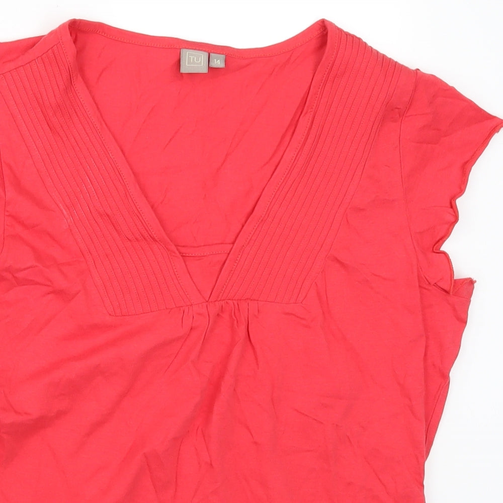 TU Womens Red   Basic T-Shirt Size 14