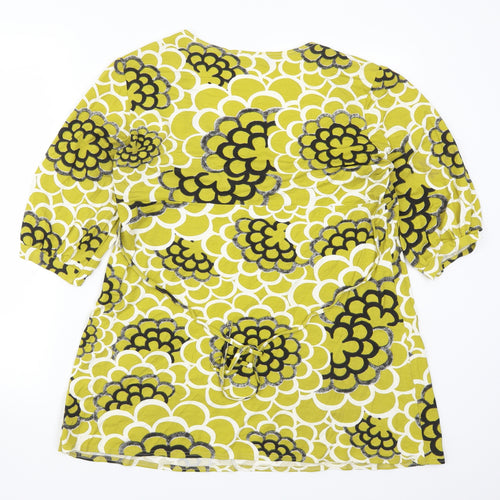 Claudia C Womens Green Floral  Basic T-Shirt Size 16