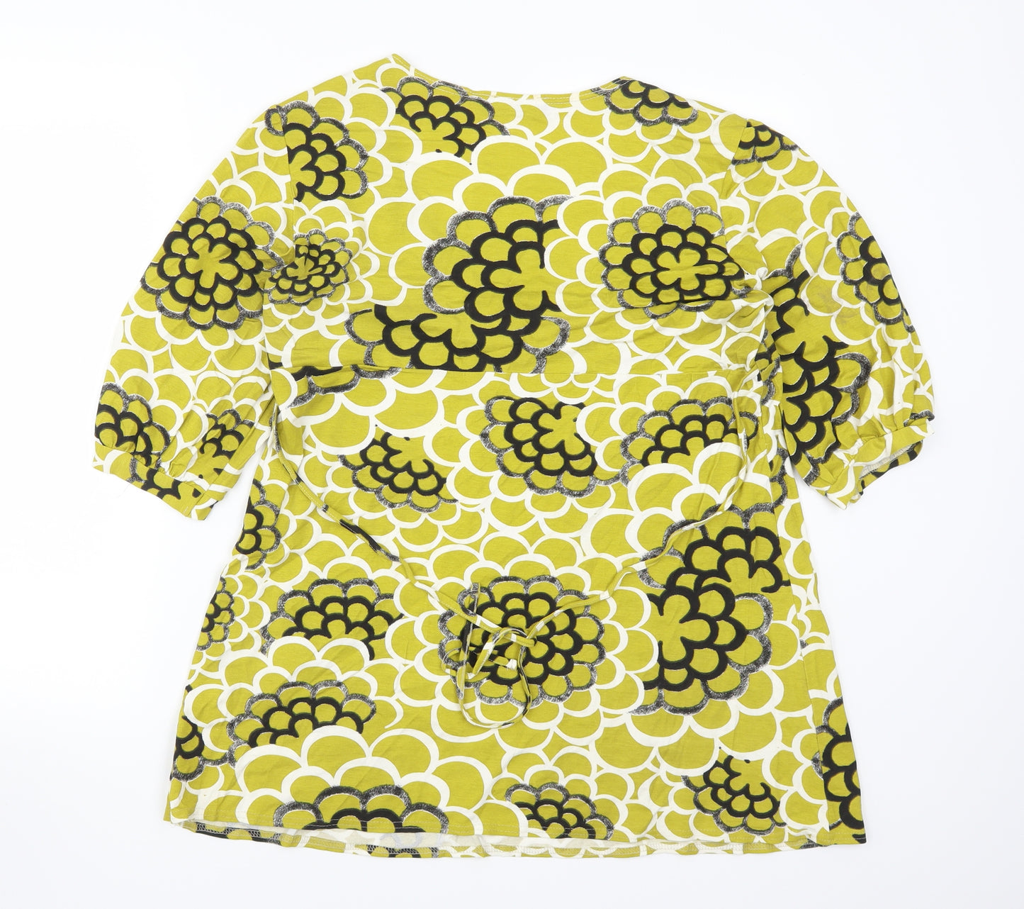 Claudia C Womens Green Floral  Basic T-Shirt Size 16