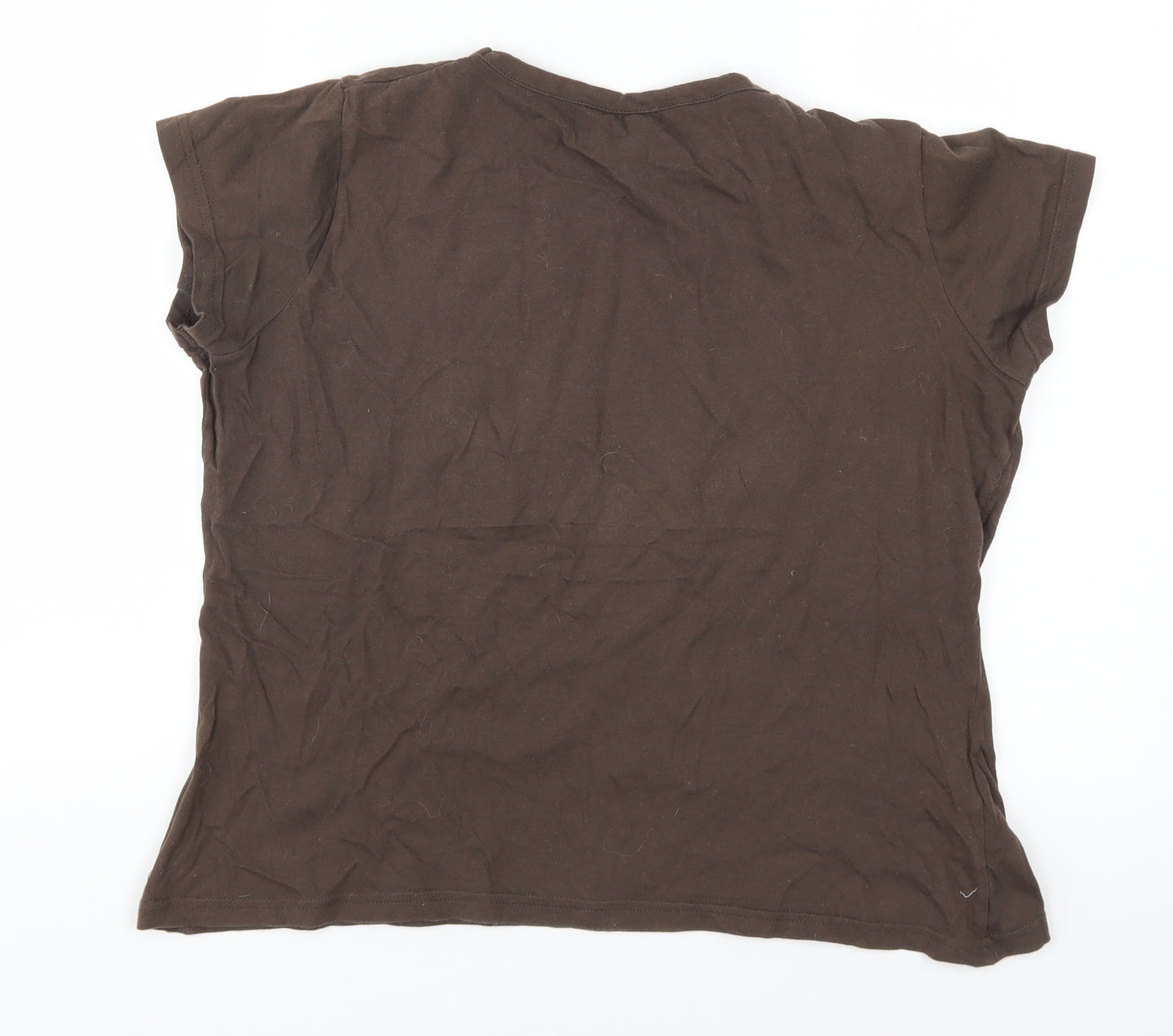 Papaya Womens Brown   Basic T-Shirt Size L  - Is it Me or is it Hot in Here