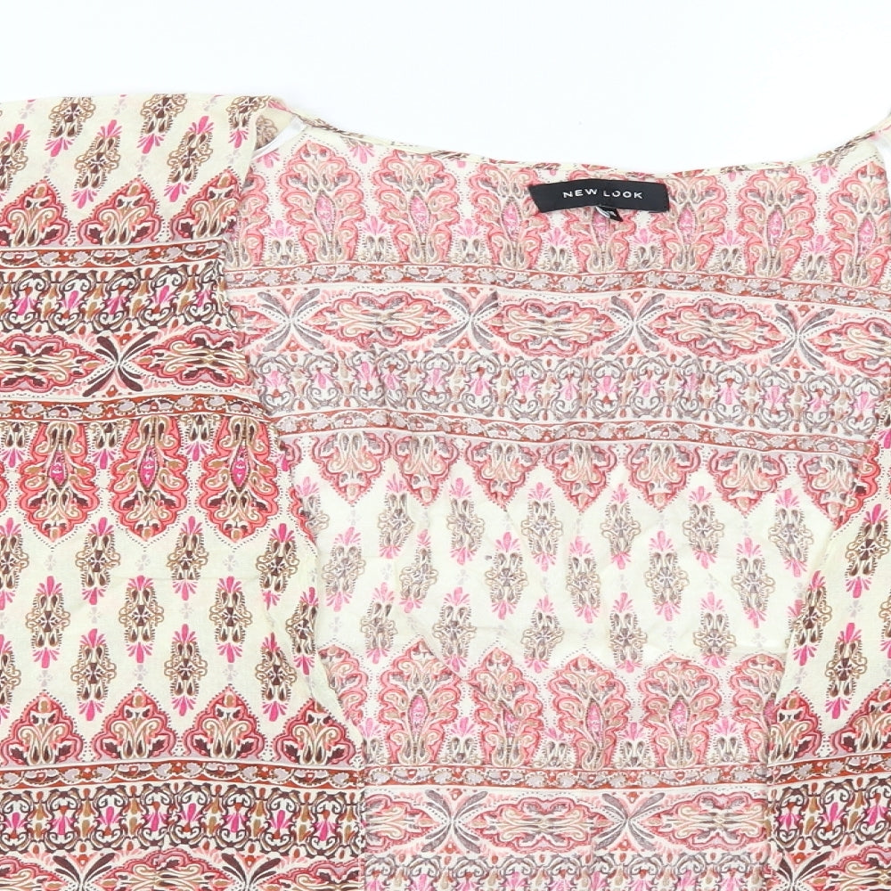 New Look Womens Pink Geometric  Kimono Jacket Size 10