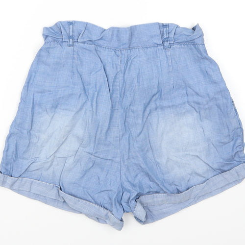 H&M Womens Blue   Paperbag Shorts Size 8
