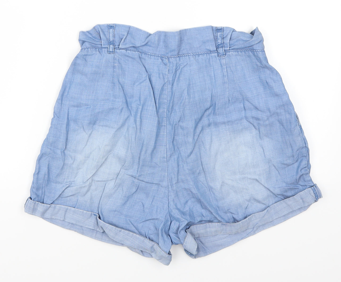 H&M Womens Blue   Paperbag Shorts Size 8