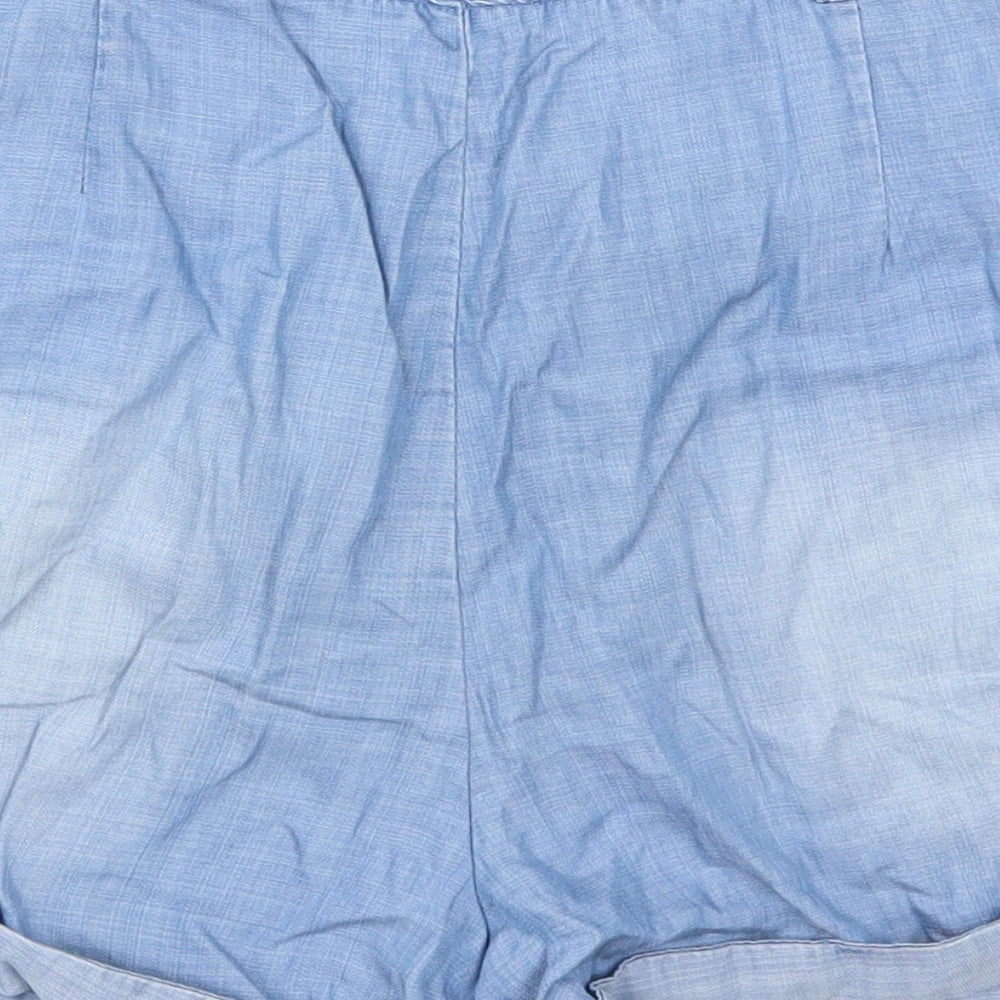 H&M Womens Blue   Paperbag Shorts Size 8