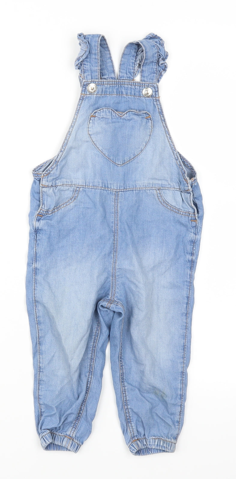 H&M Girls Blue   Dungaree One-Piece Size 12-18 Months