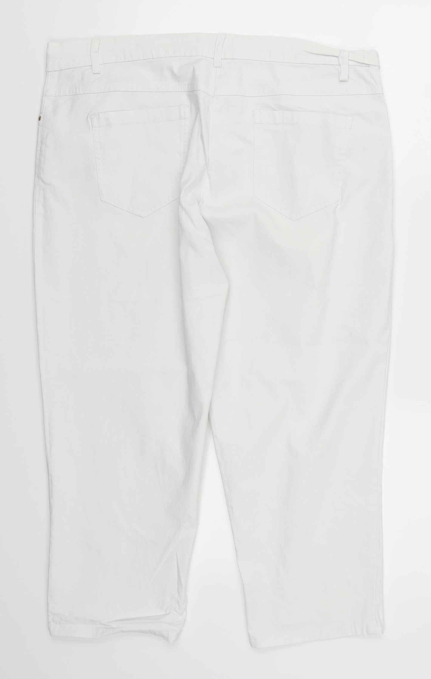 W Lane Womens White   Cropped Trousers Size 16 L22 in
