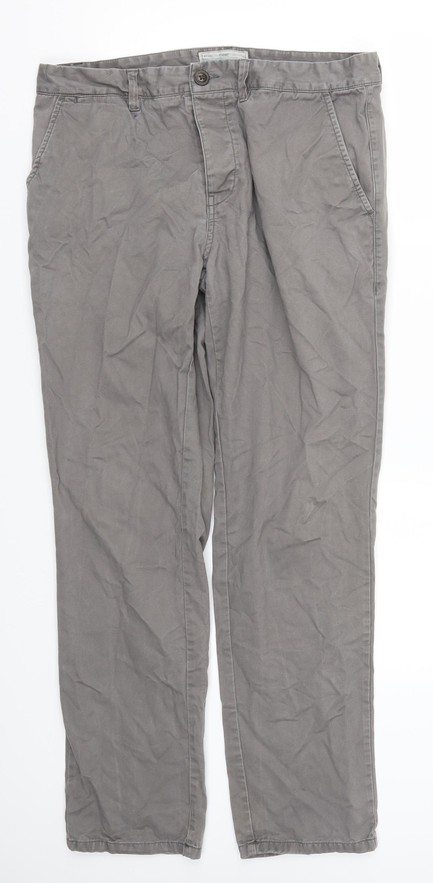 NEXT Mens Grey   Chino Trousers Size 34 L32 in