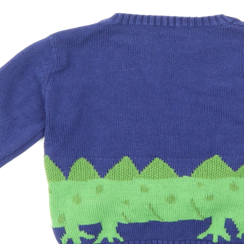 George Boys Blue  Knit Pullover Jumper Size 2-3 Years  - Crocodile