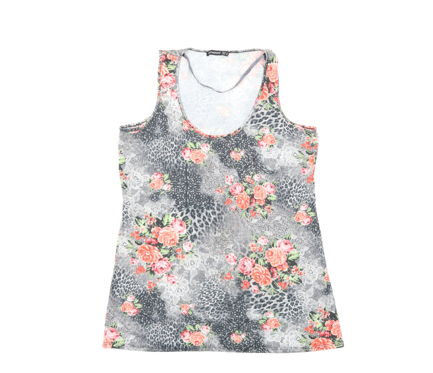Atmosphere Womens Green Floral  Basic Tank Size 16