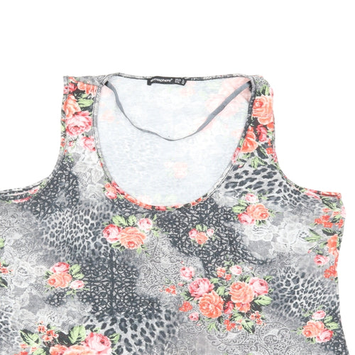 Atmosphere Womens Green Floral  Basic Tank Size 16