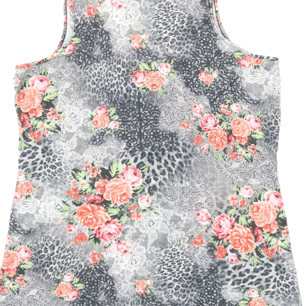 Atmosphere Womens Green Floral  Basic Tank Size 16