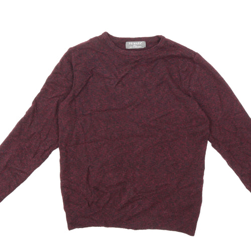 Primark Mens Red  Knit Pullover Jumper Size S