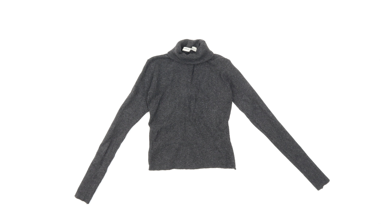 Pull&Bear Womens Grey  Knit Pullover Jumper Size S