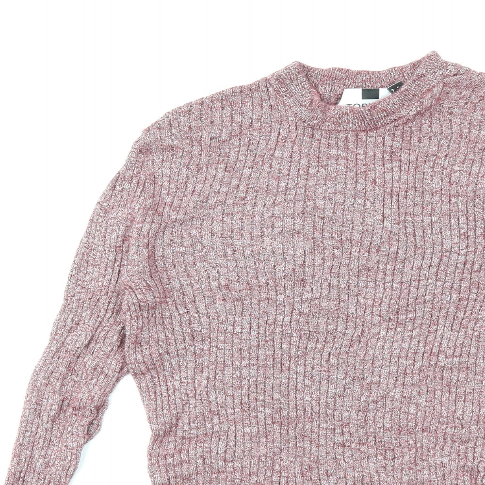 Topman Mens Red  Knit Pullover Jumper Size M