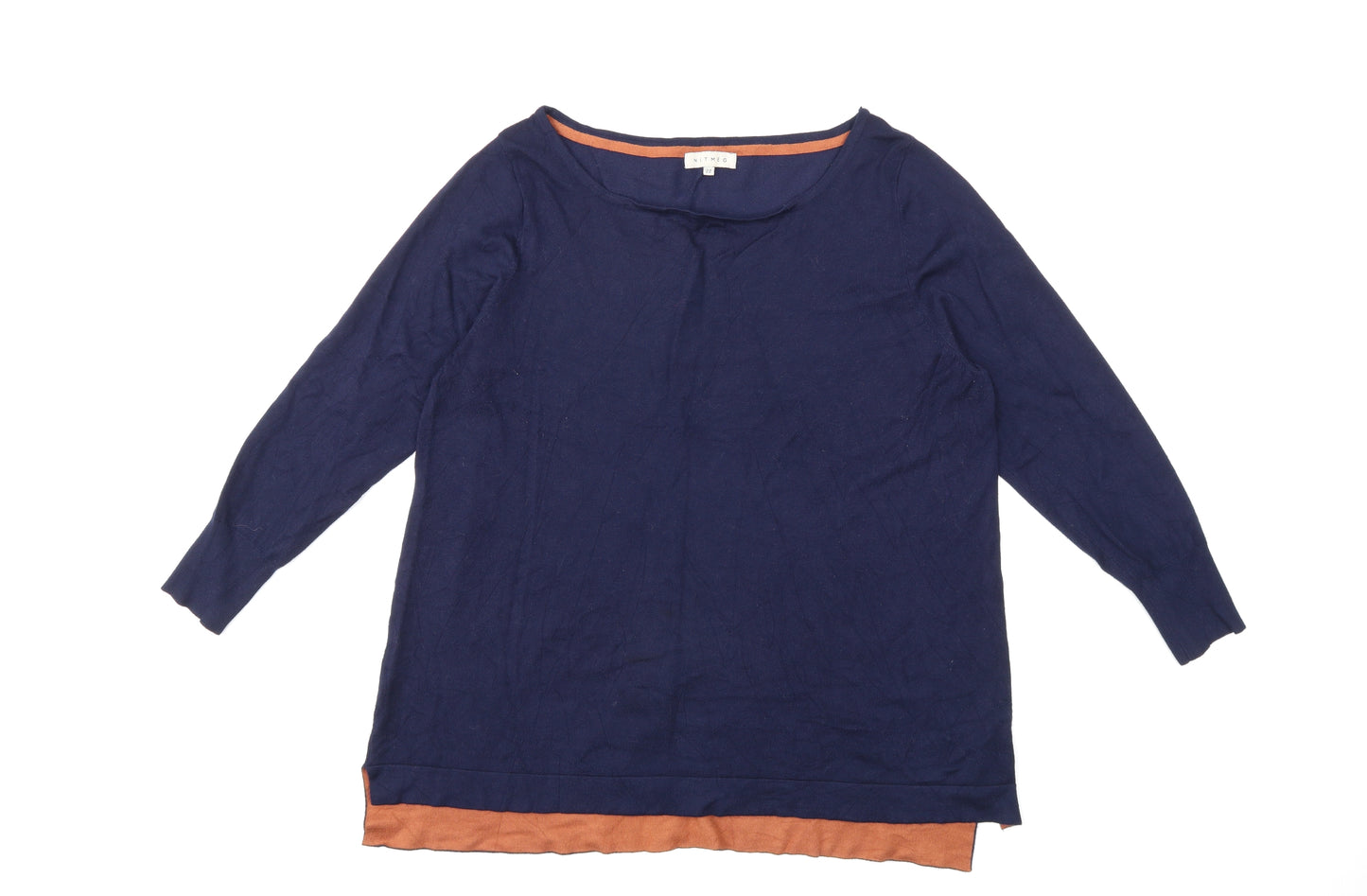 Nutmeg Womens Blue  Knit Pullover Jumper Size 22