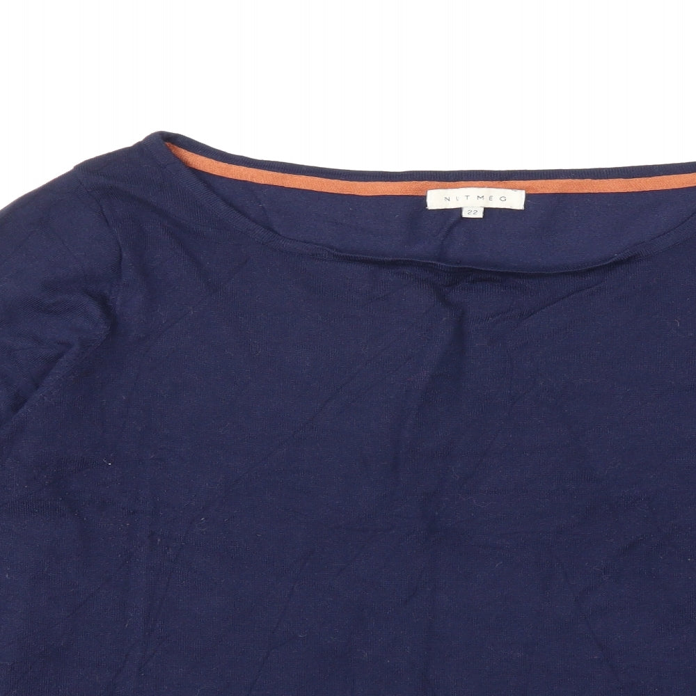Nutmeg Womens Blue  Knit Pullover Jumper Size 22