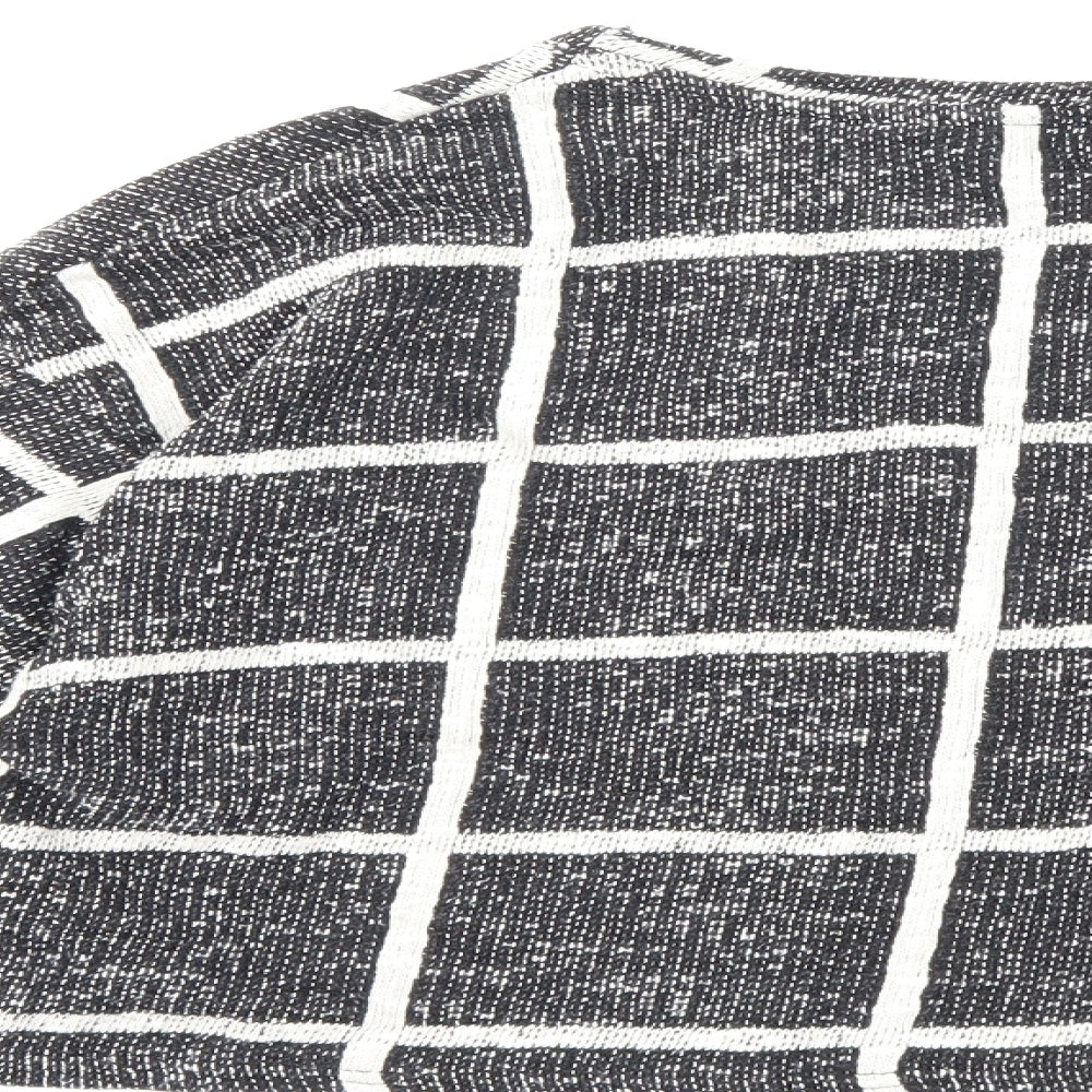 New Look Womens Black Check  Pullover Sweatshirt Size M  - cropped