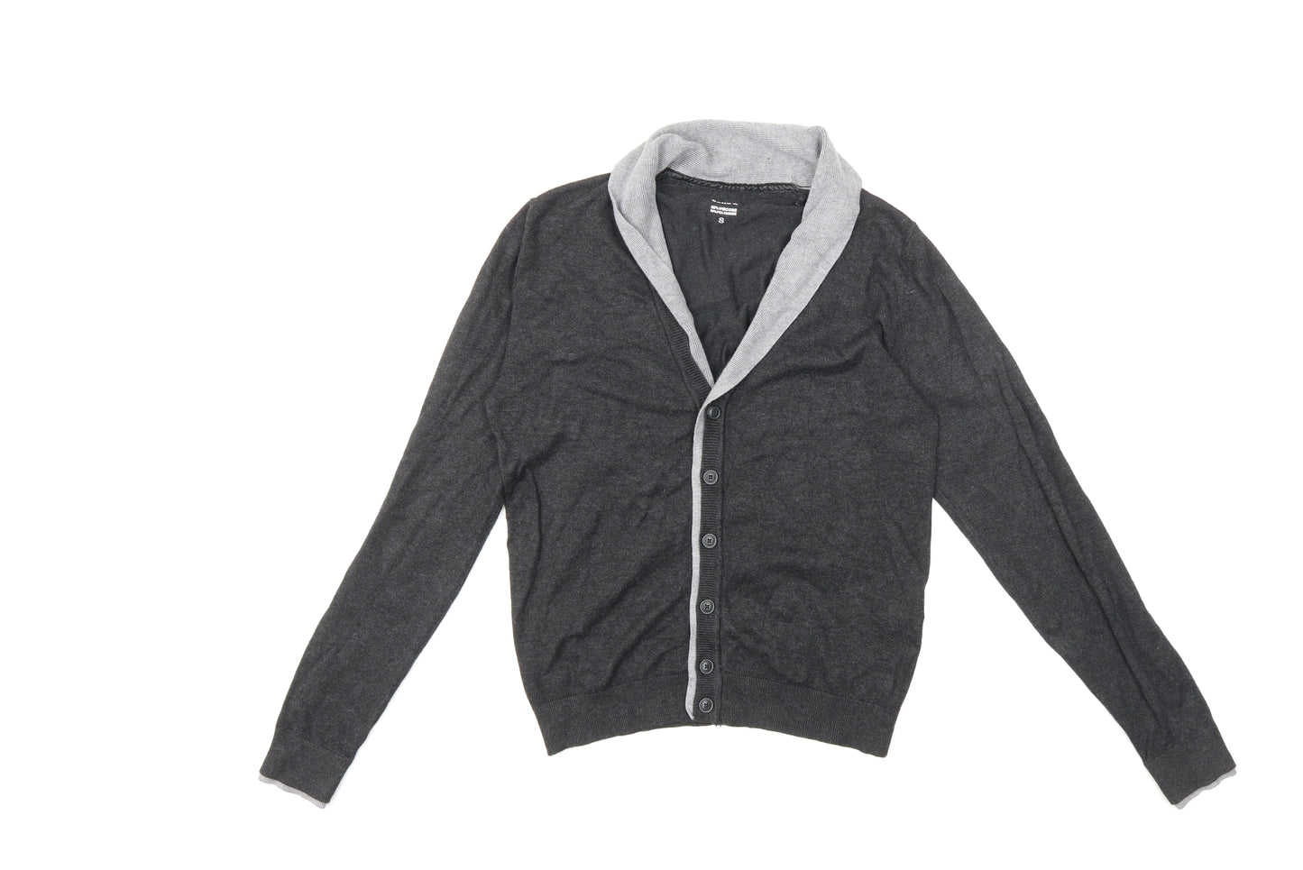 celio* Mens Grey  Knit Cardigan Jumper Size S