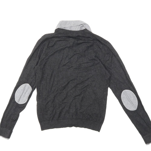 celio* Mens Grey  Knit Cardigan Jumper Size S