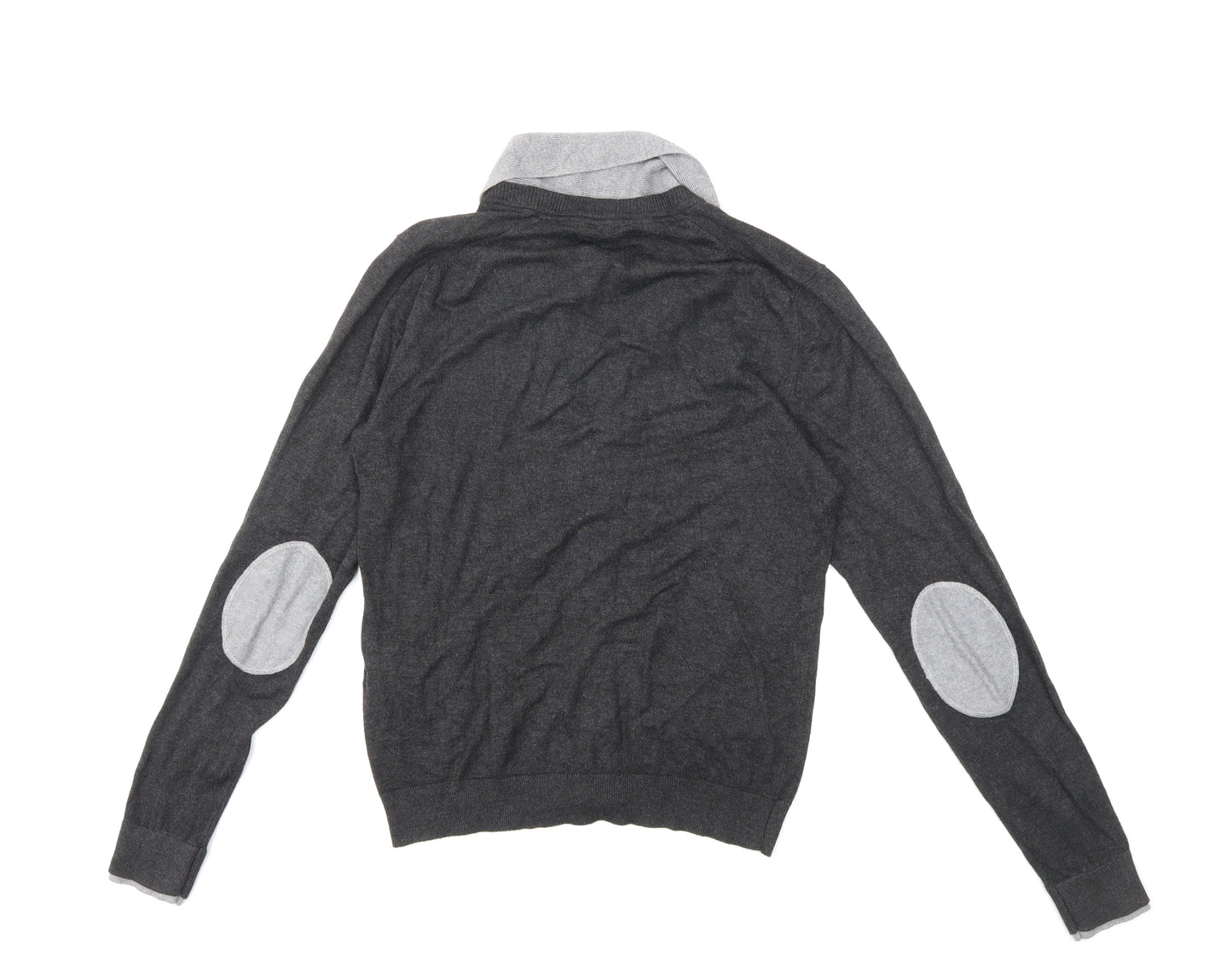 celio* Mens Grey  Knit Cardigan Jumper Size S