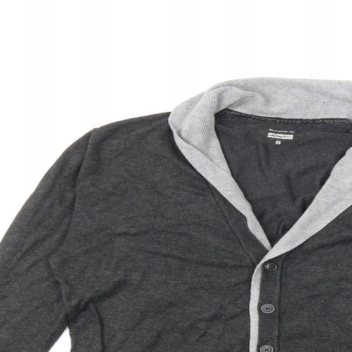 celio* Mens Grey  Knit Cardigan Jumper Size S