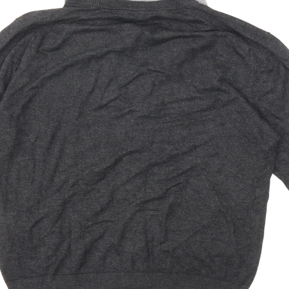 celio* Mens Grey  Knit Cardigan Jumper Size S