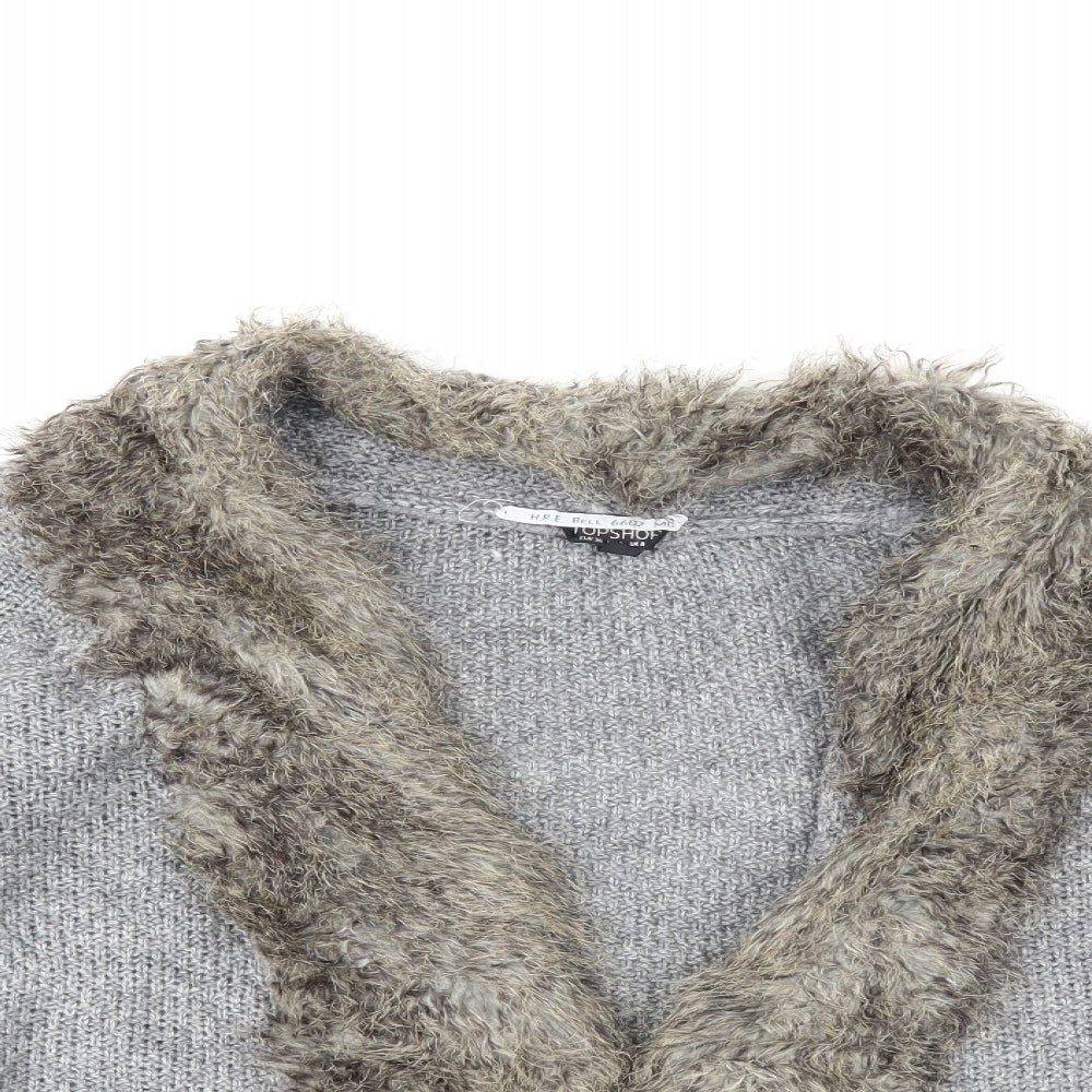 Topshop Womens Green  Knit Cardigan Jumper Size 8